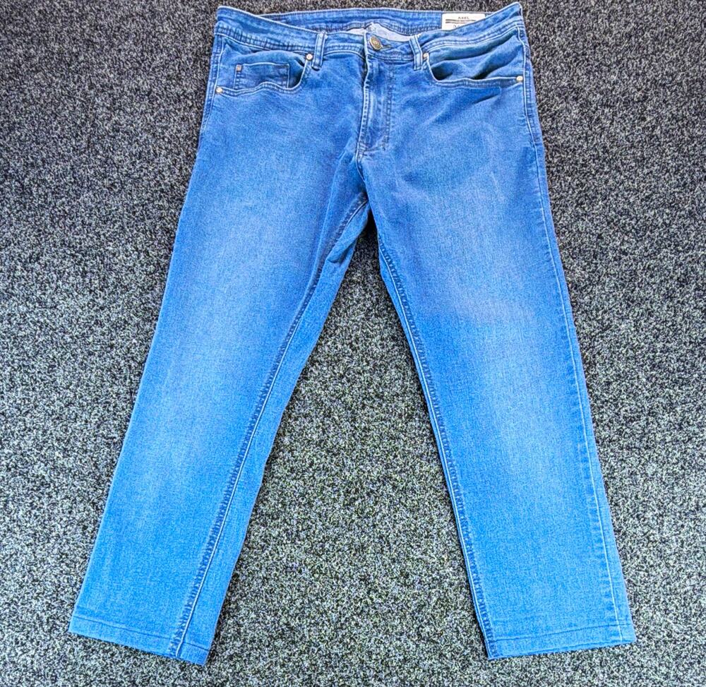 Buffalo David Bitton Axel Slim Fit Stretch Jeans Men’s Blue Denim 34x27 Mid Rise